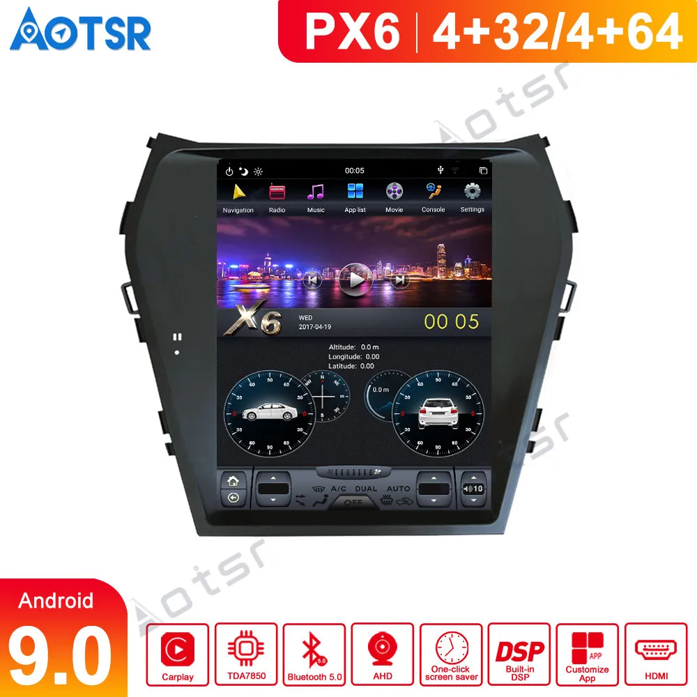 Android 9.0 Tesla Car Gps Navi Multimedia For Hyundai Santa Fe Ix45