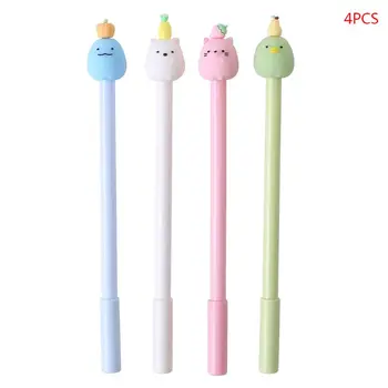 

4pcs 0.5mm Cartoon Fruit Gel Ink Pen Signature Neutral Pens Writing Stationery School Office Supplies