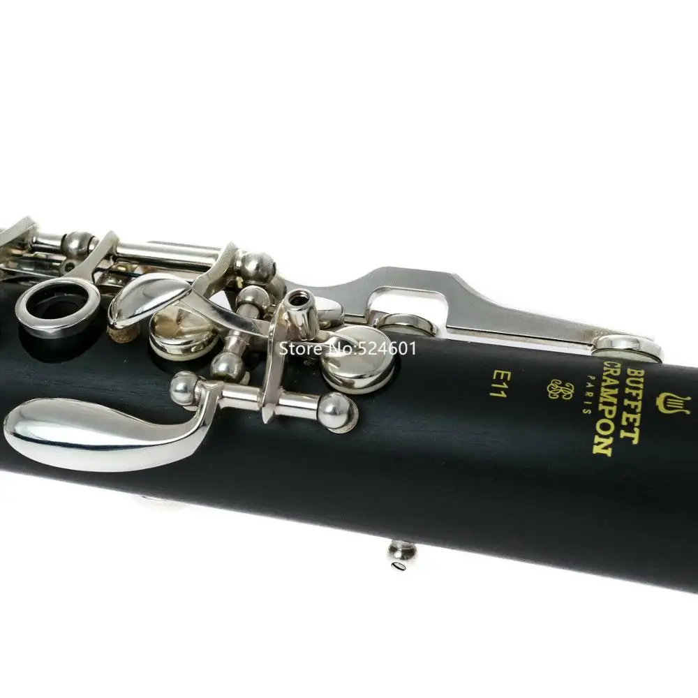 et Crampon E11 Clarinet in C 17 Keys Bakelite or Ebony Wood Body Nickel Plated Musical Instrument With Case