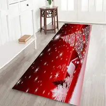 40x120 см 3D Рождественский Санта-Клаус, противоскользящий кухонный коврик, фланелевый ковер, ковер для дома, фестиваля, вечерние, декоративный ковер, напольный коврик
