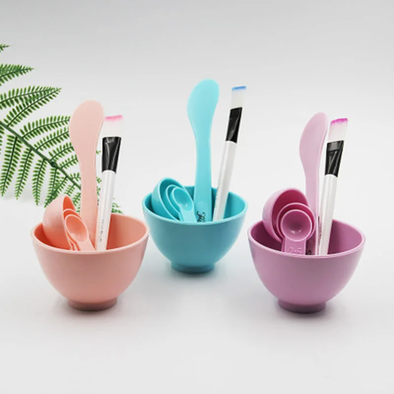 Women Beauty Set DIY Facial Mask Tool Face Mask Bowl+ Stir Stick + Mask Brush + Measuring Spoon Makeup Tool Kits Random Color Women Beauty Set DIY Facial Mask Tool Face Mask Bowl+ Stir Stick + Mask Brush + Measuring Spoon Makeup Tool Kits Random Color