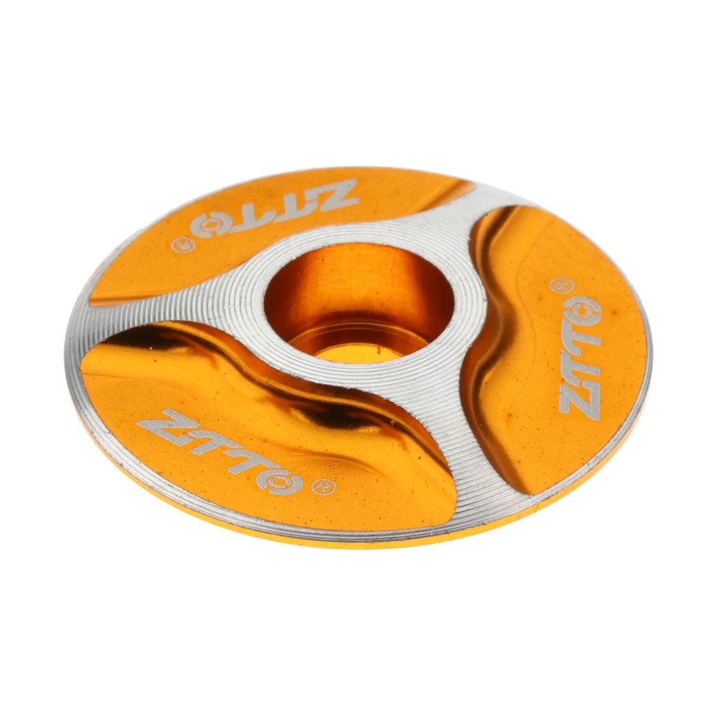 Алюминиевый сплав крышка рулевой колонки крышка 1 1/8 ''(28,6 мм) для MTB шоссейного велосипеда, герметичные подшипники картриджа - Цвет: Золотой