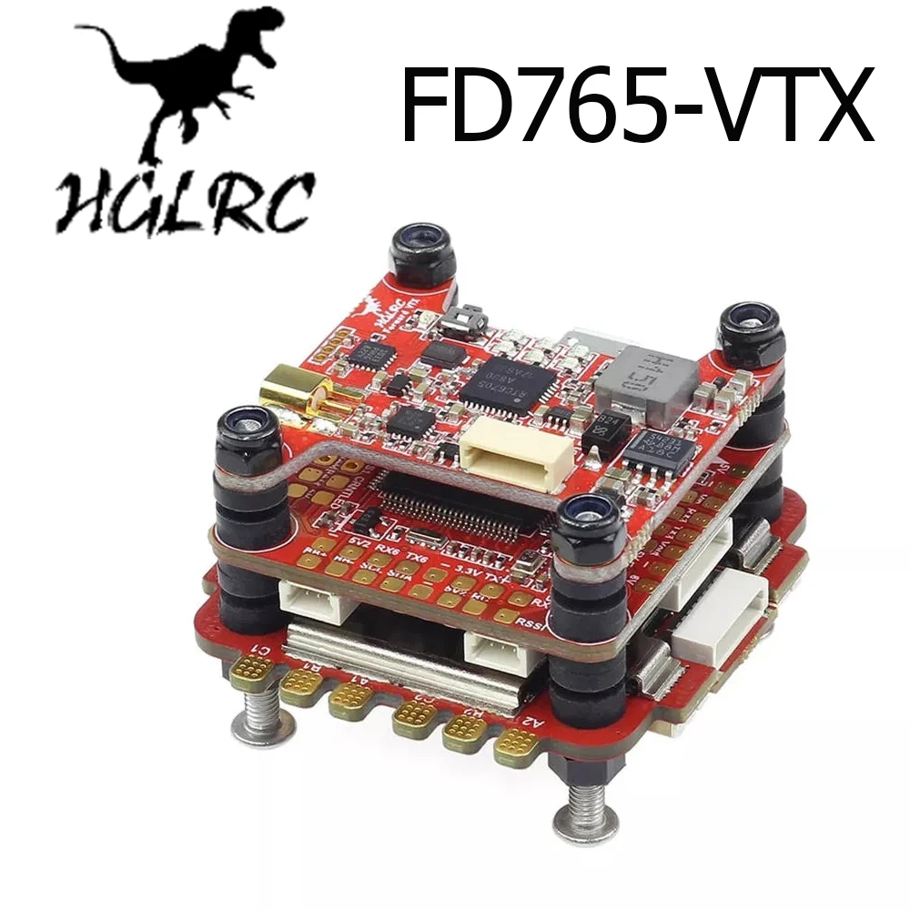 

HGLRC FD765-VTX F7 Dual Gyro Flight Controller AIO OSD BEC & 65A L431 BL_32 4in1 ESC & 48CH VTX Stack for RC Drone