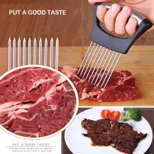 

Food Slice Assistant Vegetable Holder Stainless Steel Onion Cutter Onion Chop Fruit Vegetables Cutter Slicer Tomato Cutter Knife