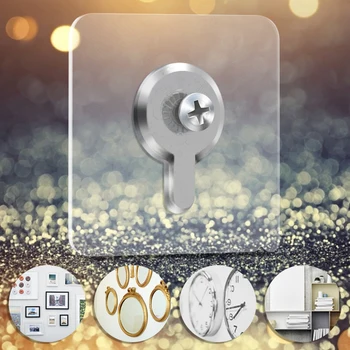 

8PCS Universal Frame Hanger Adhesive Hooks Nail Wall Mounted Photo Frame Timepiece Holders Waterproof Decorate Damage-Free Nail