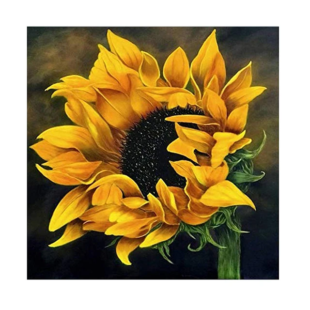 DIY diamond Painting blooming flowers full square round 5d diamond  embroidery sunflower mosaic kits Wall Picture For home Decor - AliExpress