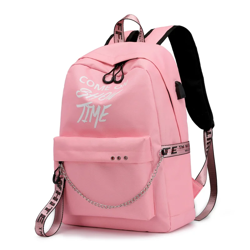 USB интерфейс школьная сумка мужской женский рюкзак светящиеся буквы Печать Подростковая сумка через плечо девочки Школьный рюкзак для мальчиков Mochila