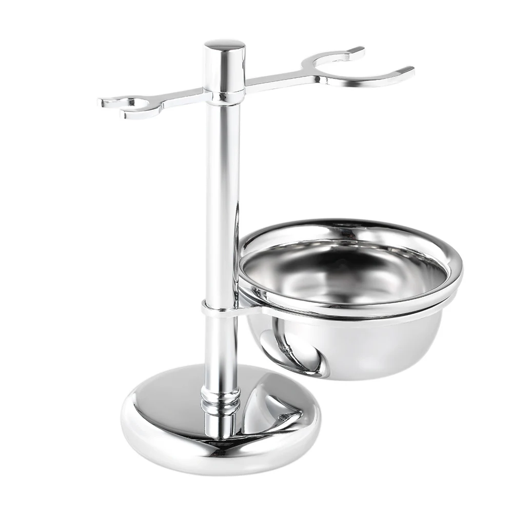 

2 in 1 Shaving Holder Stainless Steel Shaving Brush Stand & Shaving Soap Bowl Men's Shaving Kit Male Shaving Tool Set