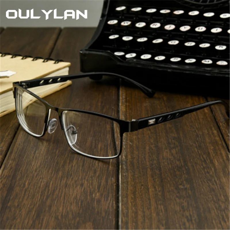 Oulylan винтажные очки для близорукости, женские, мужские, прозрачные металлические оправы для очков, ретро студенческие короткие очки для коррекции зрения-1,0-4,0
