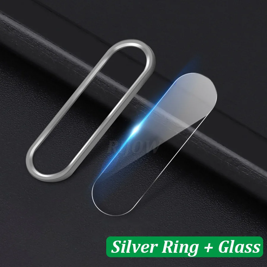 silver ringand glass Объектив камеры из закаленного стекла Xiaomi mi Note 10 Pro CC9 металлический объектив камеры красный mi Note 8 Pro 8T 7 защитное кольцо протектор экрана 8T - Цвет: silver ringand glass