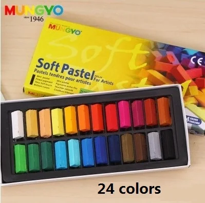 24 colors Mungyo MPS 64/48/32/24 Цвет s мягких пастельных тонах Цветной Мел Сделай Сам DIY бигуди для волос окрашенных Цвет make up искусство рисования краски - Цвет: 24 colors