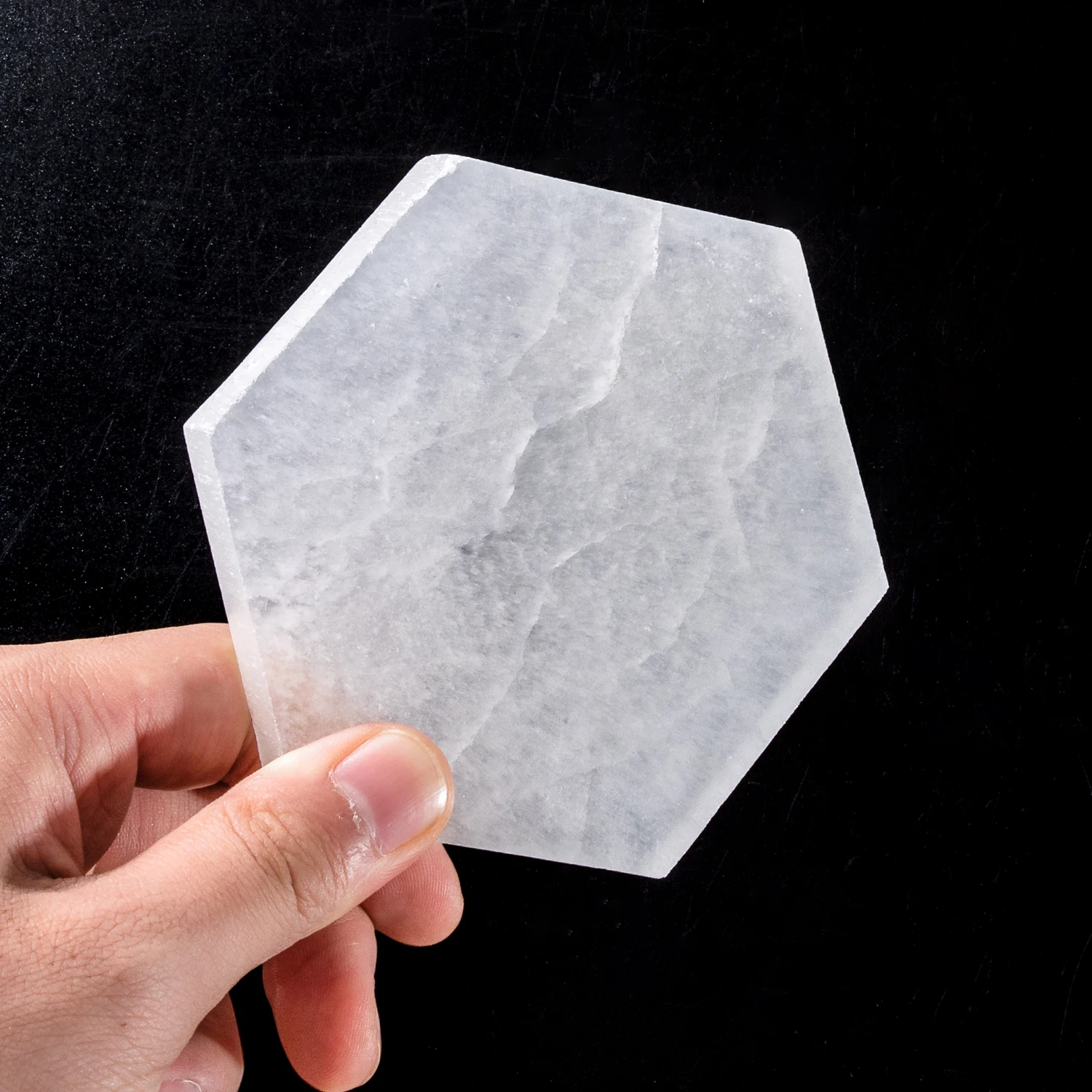 Шестигранная селенитовая пластина Кристалл кварцевые кристаллы рейки целебная энергия настоянный драгоценный камень лоток пьедестал Декор Орнамент натуральный камень - Цвет: 1pcsB Selenite Plate