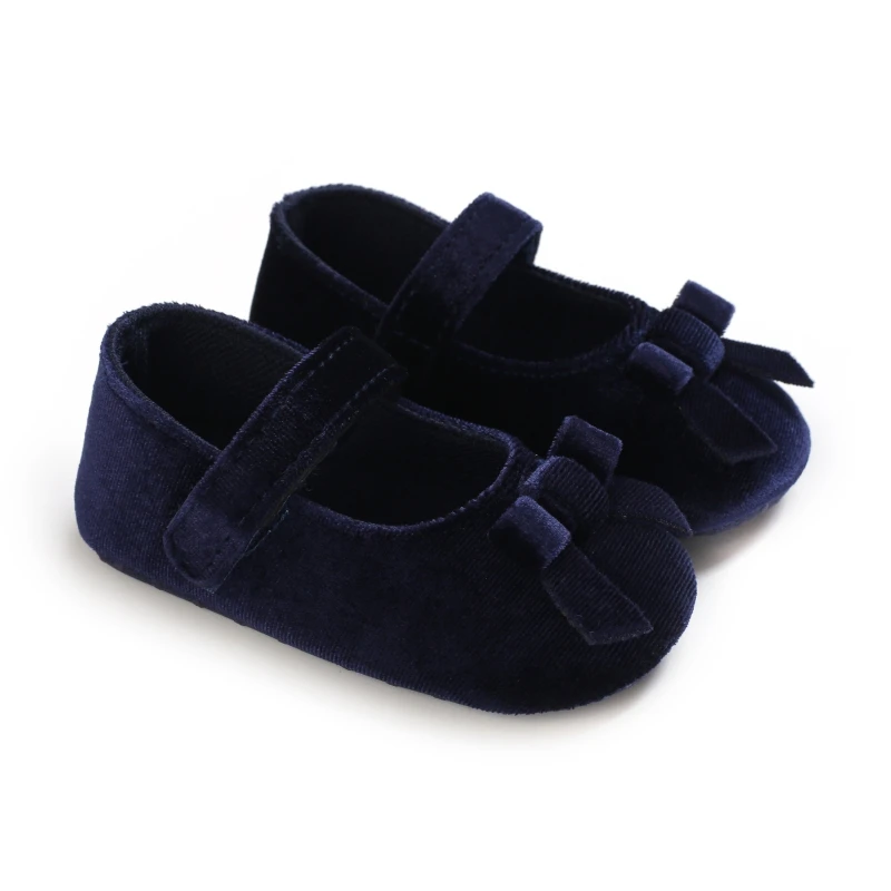 Baywell PU Leather Bowknot Princess Shoes For Baby Girls Prewalker Anti-slip Soft Sole Moccasins Footwear Shoes First Walker