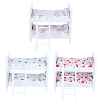 

1:12 Handmade Toy House Children'S Play House Bedroom Bunk Bed Dolls Furniture Accessories Children'S Toys