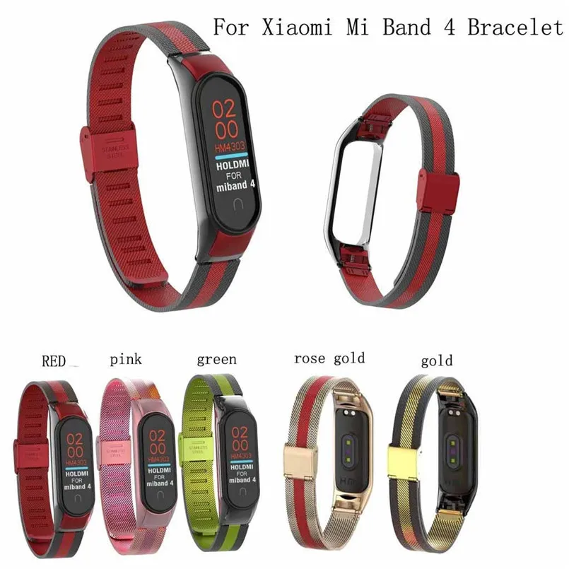 Ремешок для часов из нержавеющей стали Xiaomi Mi Band 4 сменный ремешок элегантный