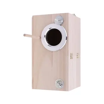 

Wooden Bird Nesting Breeding Box House Parakeet Mating Case with Clear Window fo
