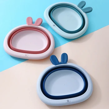 

1pcs Folding Newborn Baby Washbasin Convenient Practical User-friendly Design Portable Travel Infant Cleaning Bath Tub Basin