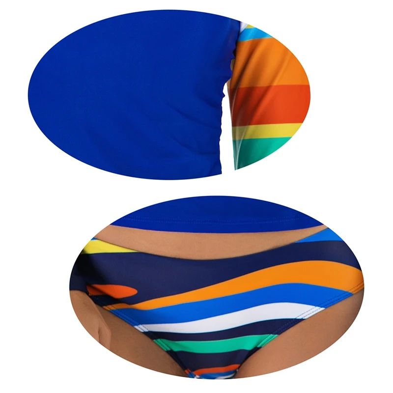 Women Swimwear Rash Guard Patchwork Long Sleeve Sunshade Quick Drying Two Piece Beach Surfing Diving Bathing Suit Swimsuit