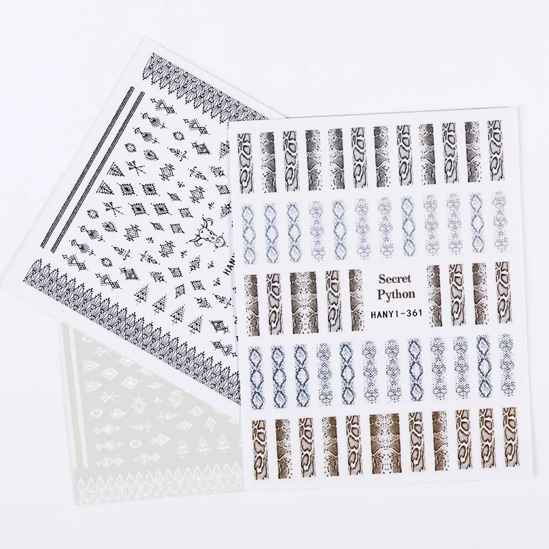 1 Sheet 3D Nail Sticker Sports Style Denim Sexy Snake Mixed Pattern Transfer Sticker Nail DIY Design Decoration Accessories 1 Sheet 3D Nail Sticker Sports Style Denim Sexy Snake Mixed Pattern Transfer Sticker Nail DIY Design Decoration Accessories