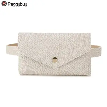

Women Casual Waist Bags New Solid Color Casual Women Waist Pack Leather Small Crossbody Bag Flap Purse Waist Packs
