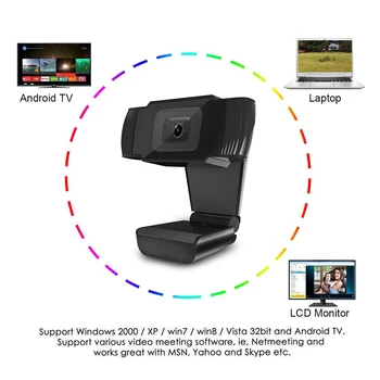 

Webcam Full HD 1080P USB Video Gamer Camera For Laptop Computer Web Cam Built-in Microphone Flexible Rotatable for Desktop