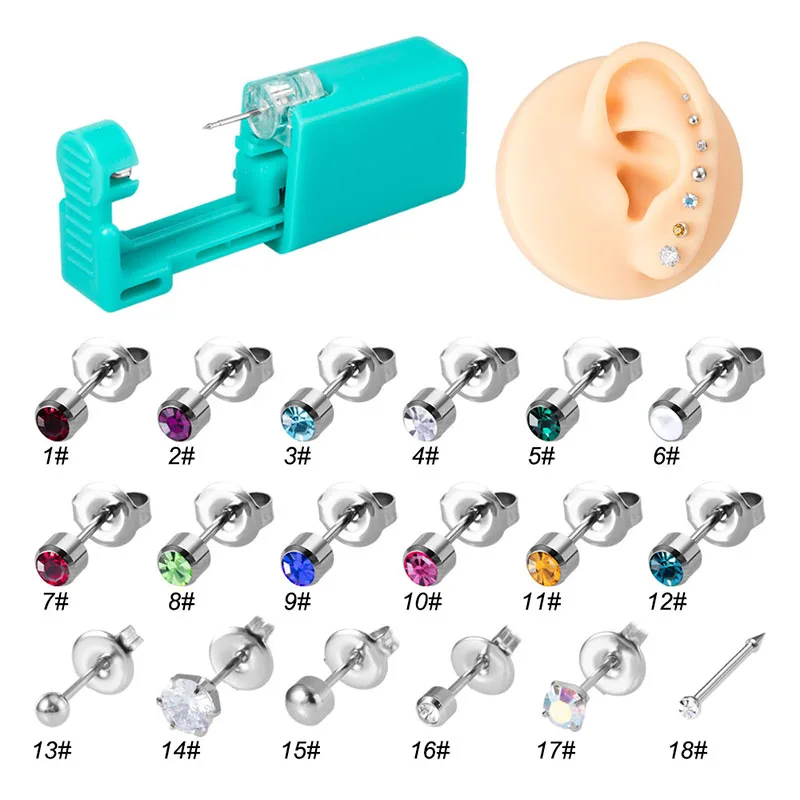 1/5Pcs Disposable Sterile Ear Piercing Unit Safety Health Unit Tool Ear  Stud Asepsis Pierce Kit Ear Piercing Gun - Price history & Review, AliExpress Seller - Makeup Life Store