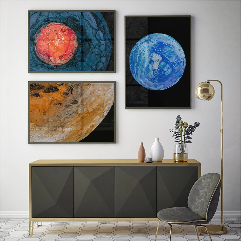 

Modern Abstract Planet Universe Poster Canvas Painting Wall Art Nordic Print For Living Room Bedroom Contracted Home Decoration
