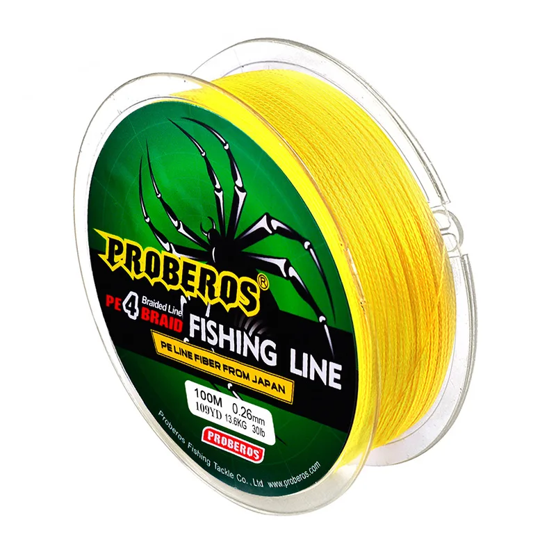 Cheap Braided Fishing Line 100M High Quality 4 Stands 12LB-40LB Smooth  Braided Monofilament Fishing Line