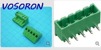 

100 Pair 3.5MM PCB Pluggable Terminal Block Connectors 2P Right Angle KF15EDG-5.08 Copper Green RoHSr