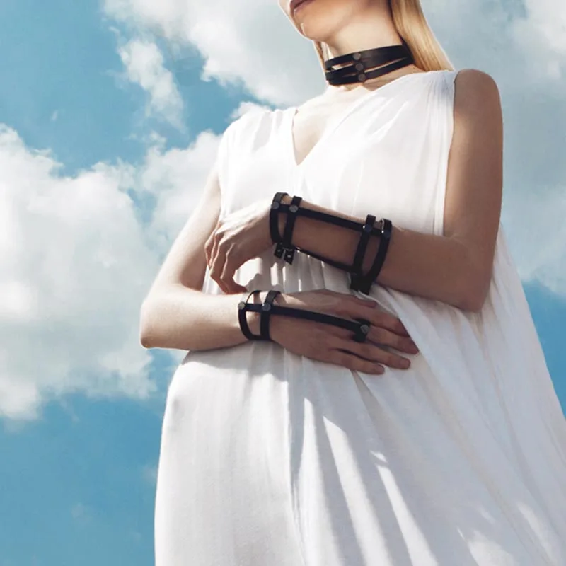 

D&D New Fashion Black Bracelets for Women Bangle Adjustable Length Bohemia Holiday Male Jewelry Punk Pulseir