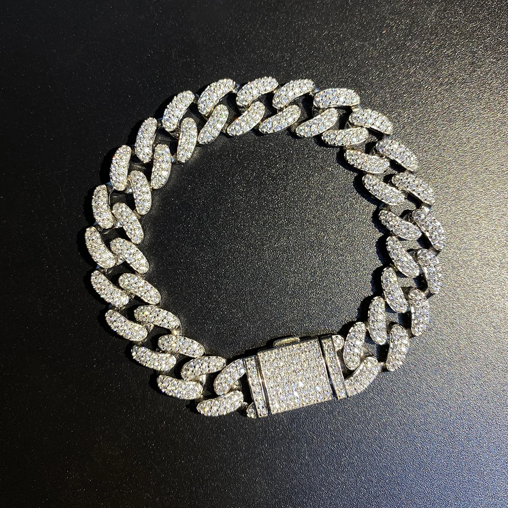 

Pirmiana, 12 мм, 7,5 дюйма, бриллиант, бриллиант, украшенный серебром, для мужчин