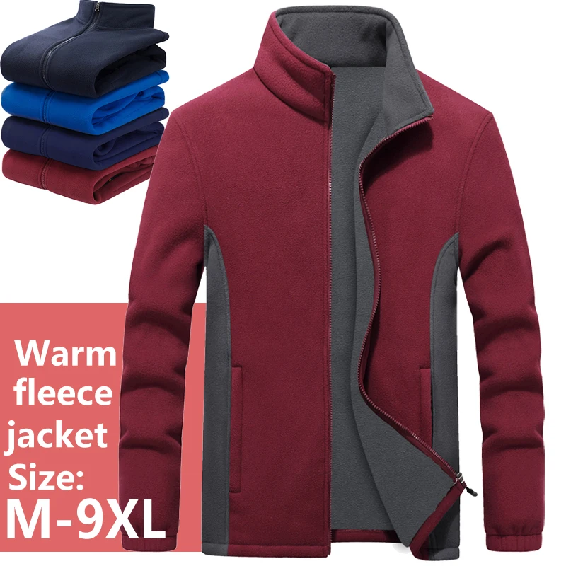 Günstige Plus Größe 6XL 7XL 9XL Mann Fleece Taktische Softshell jacke Splice Thermische Sporting Männlichen Tourismus Berg Mäntel Männer Armee Jacken