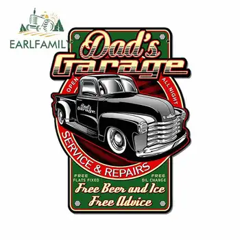 

EARLFAMILY 13cm x 9.8cm For VINTAGE Dads Garage Car Sticker Suitable For Any Flat And Smooth Clean Surface Vinyl Graphics Decal