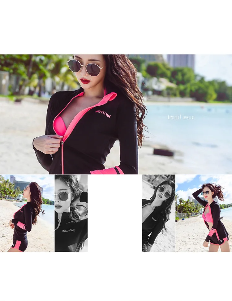 Rashguards сексуальный купальник для женщин 5 шт. рубашка с длинными рукавами брюки купальник для серфинга купальные костюмы бикини Рашгард гидрокостюмы