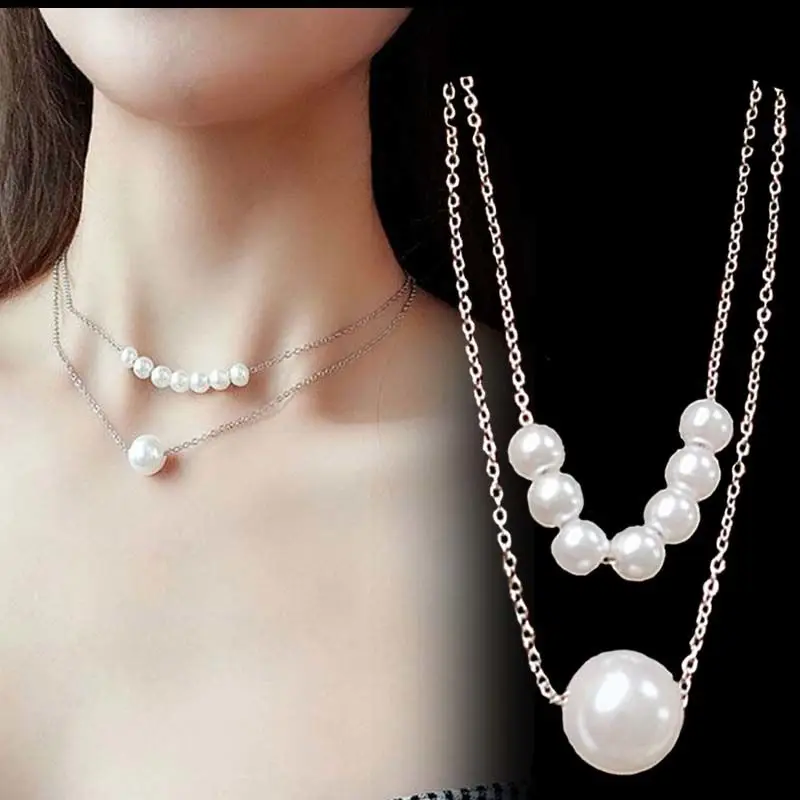 

Ожерелье AIYANISHI с цепочкой из 18-каратного золота, Двухслойное жемчужное ожерелье, женское винтажное стильное украшение