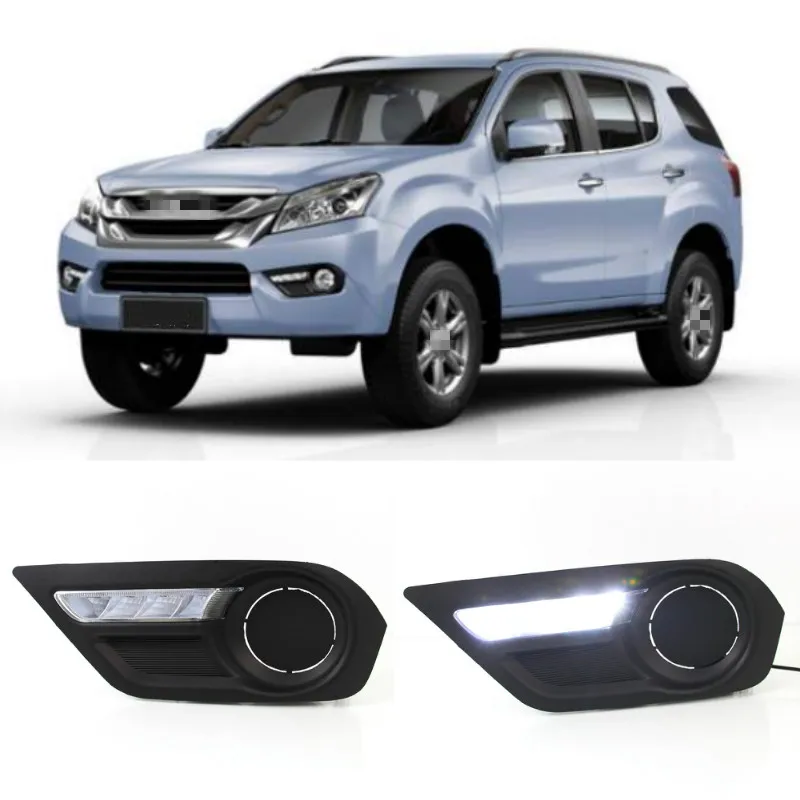

2 шт. для Isuzu MU-X MUX 2015 2016 светодиодный дневный ходовой светильник DRL Дневной светильник для автомобиля Стайлинг для вождения противотуманная фара Бесплатная доставка