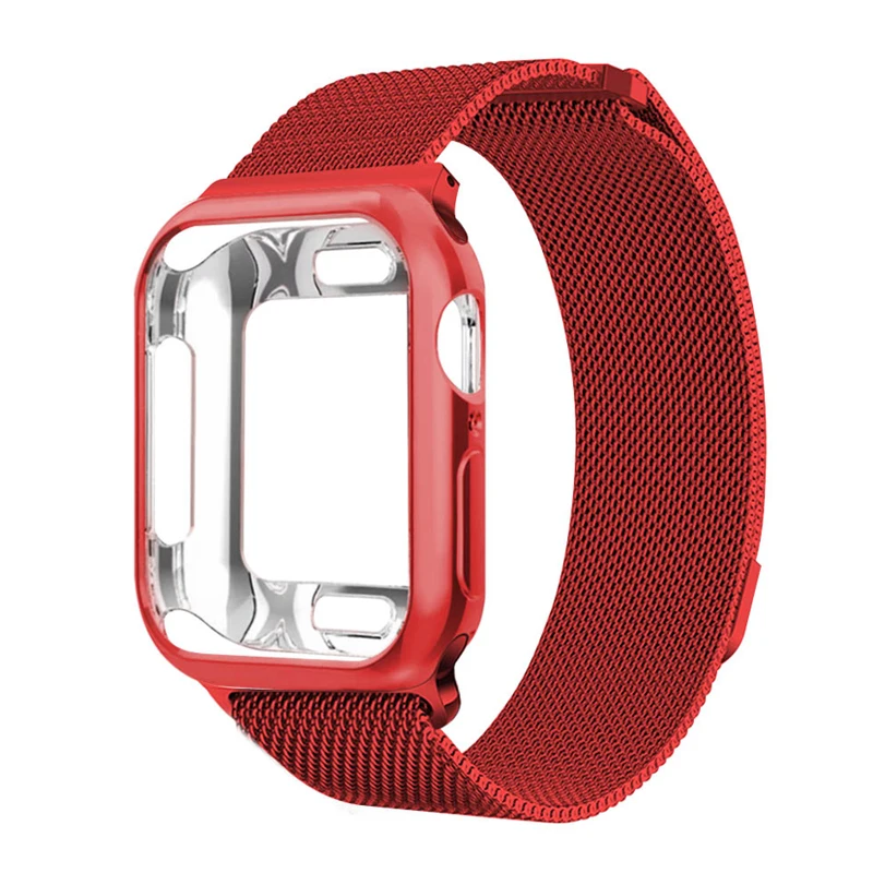 Ремешок для Apple Watch Sase 44 мм 40 мм correa iwatch ремешок 42 мм 38 мм 5 4 3 Миланская петля браслет из нержавеющей стали аксессуары - Цвет ремешка: red