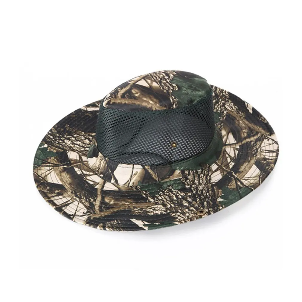 Кленовый лист Boonie дышащая сетчатая шляпа с широкими полями УФ защитная Boonie Солнцезащитная шляпа для кемпинга охоты рыбалки - Цвет: Темно-серый
