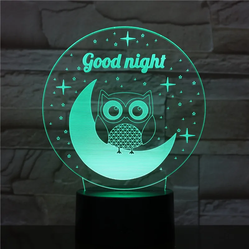 Прекрасная птица Сова 3D настольная лампа Иллюзия детский ночной Светильник СВЕТОДИОДНЫЙ осветительные игрушки светильник в спальню