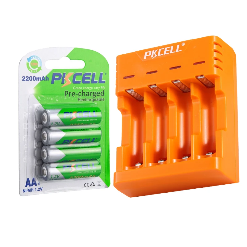 Аккумуляторная батарея PKCELL AA 1 2 в 2200 мА · ч + зарядное устройство 4 слота USB |