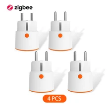

Tuya Smart Zigbee 3.0 Power Plug 16A EU Outlet 3680W Meter Remote Control Work With Alexa And Tuya Hub