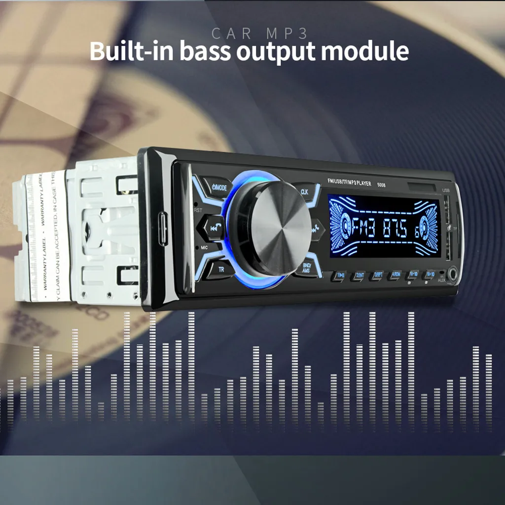 Dc12v Автомобильный многофункциональный Bt Автомобильный MP3-плеер fm-радио Aux музыкальный ЖК-дисплей Быстрая зарядка Usb Автомобильный MP3-плеер# P40