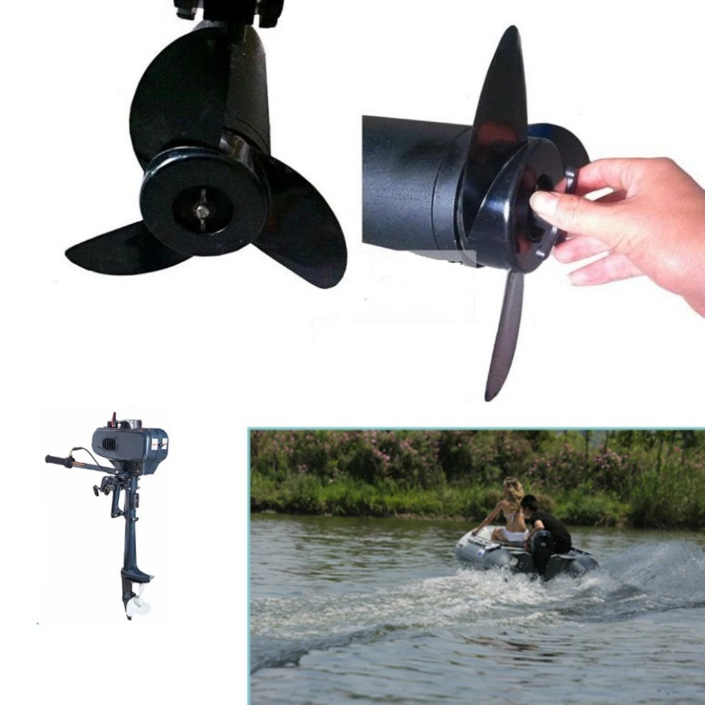 Boat 3-Blade Propellers Electric Outboard Trolling Motor Prop And Mount Nut