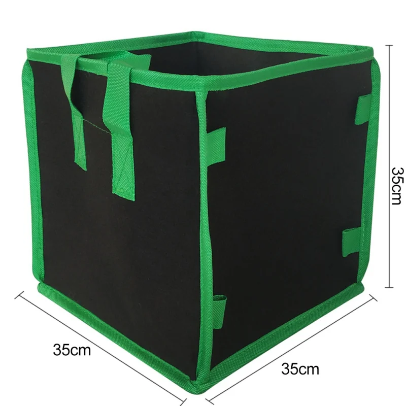 Переносной для растений Контейнер квадратный нетканый растительный мешок с двойной ручкой черный садовый инвентарь - Цвет: D