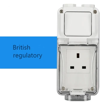 

Outdoor waterproof socket IP66 British 13A onebutton power-off industrial rain-proof charging socket