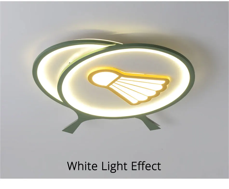 Светодиодный потолочный светильник, детский мультяшный потолочный светильник, лампа для спальни, бадминтон, ракетка, интеллектуальное