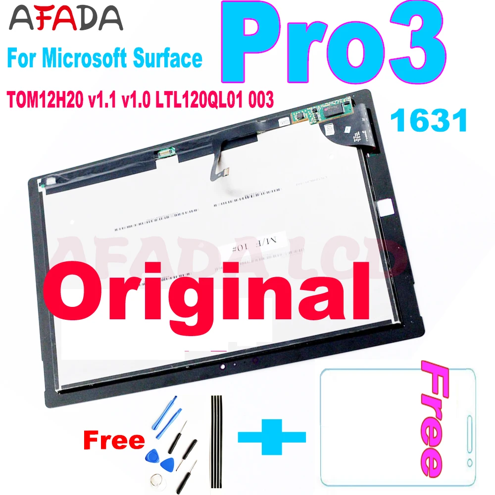 Original Display for Microsoft Surface Pro 3 Pro3 1631 v1.1 v1.0 LTL120QL01 003 LCD Touch Screen Digitizer Assembly | Компьютеры и