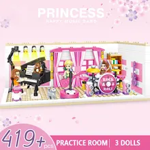 

Puzzle Compatible Lego Girls Safety ABS Plastic Building Blocks Creative Toys Ice Castle Small Particle Princess Agency Valentin
