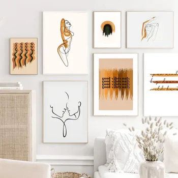 

Abstract Line Kiss Girl Nude Art Quotes Nordic Posters And Prints Wall Art Canvas Painting Wall Pictures For Living Room Decor