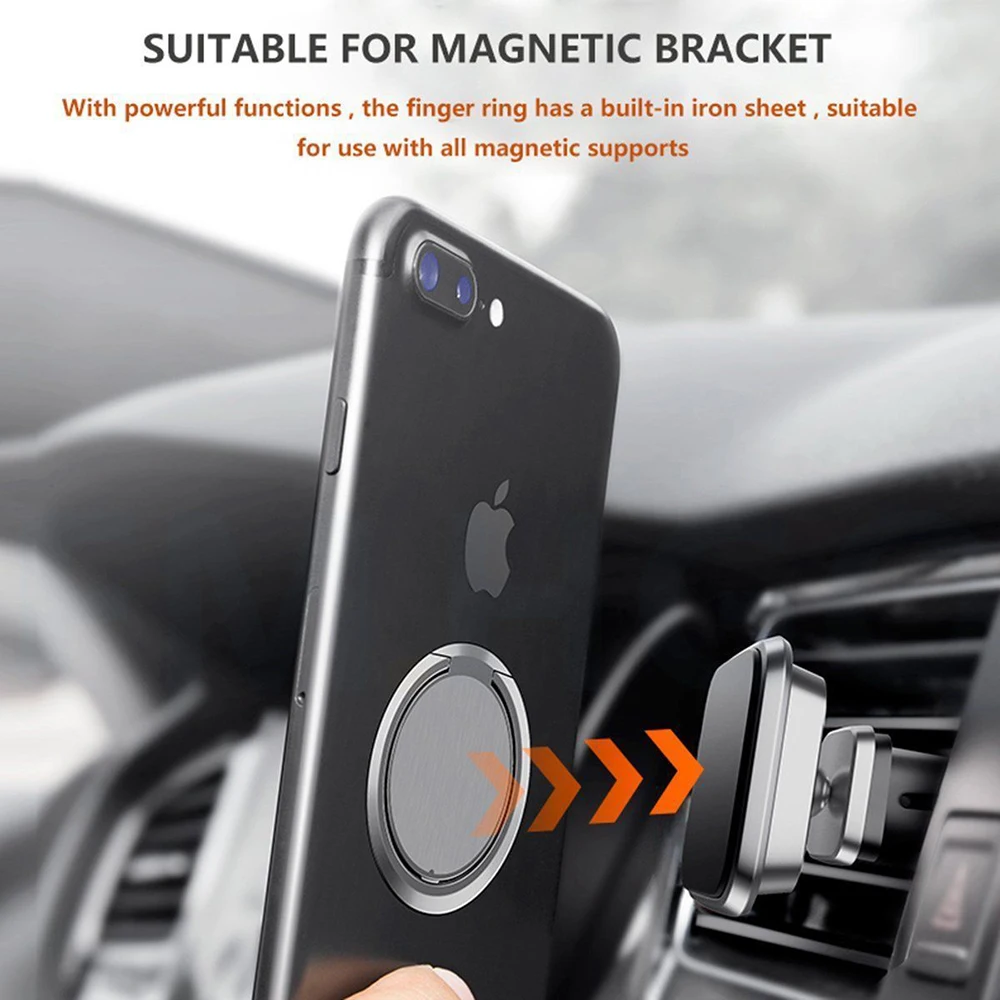 

360-disc Rotating Metal Ring for Samsung Ultra Thin Magnetic Phone Holder Mount Finger Ring Stand for IPhone for Huawei for Vivo